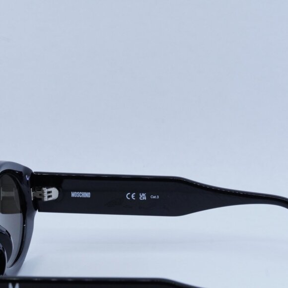 Moschino MOS141/S 0807 IR Sunglasses Black Oval Frame, Grey Lenses main image 9